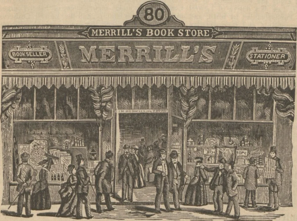An illustration from Industries of Massachusetts : historical and descriptive review of Lynn, Lowell, Lawrence, Haverhill, Salem, Beverly, Peabody, Danvers, Gloucester, Newburyport and Amesbury, and their leading manufacturers and merchants, 1886, leaf 59