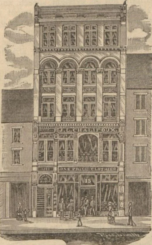 An illustration from Industries of Massachusetts : historical and descriptive review of Lynn, Lowell, Lawrence, Haverhill, Salem, Beverly, Peabody, Danvers, Gloucester, Newburyport and Amesbury, and their leading manufacturers and merchants, 1886, leaf 77