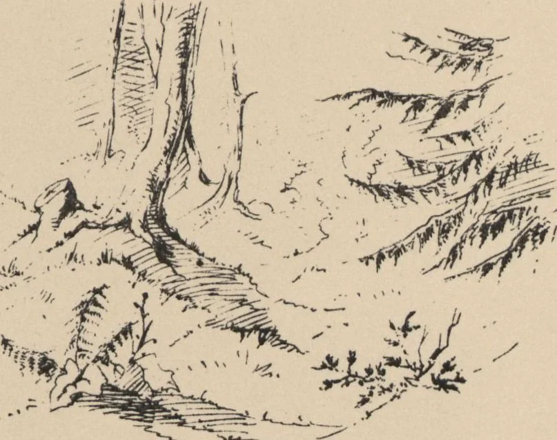 An illustration from How we spent the summer, or, A "Voyage en zigzag" in Switzerland and Tyrol with some members of the Alpine Club : from the sketch book of one of the party [i.e. Elizabeth Tuckett], 1864, leaf 16