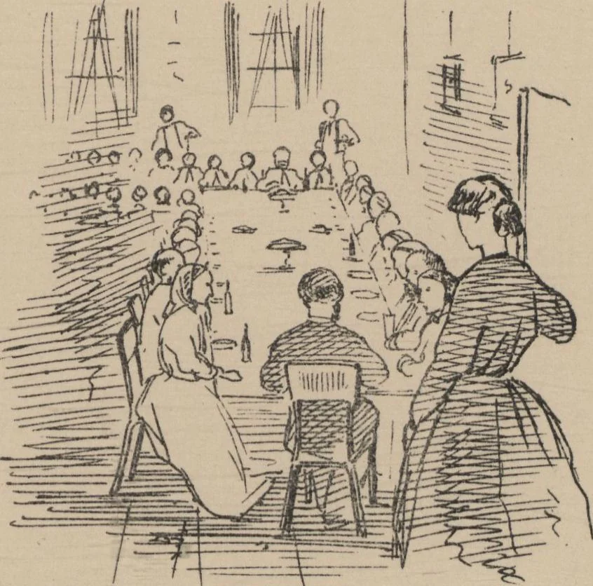 An illustration from How we spent the summer, or, A "Voyage en zigzag" in Switzerland and Tyrol with some members of the Alpine Club : from the sketch book of one of the party [i.e. Elizabeth Tuckett], 1864, leaf 40