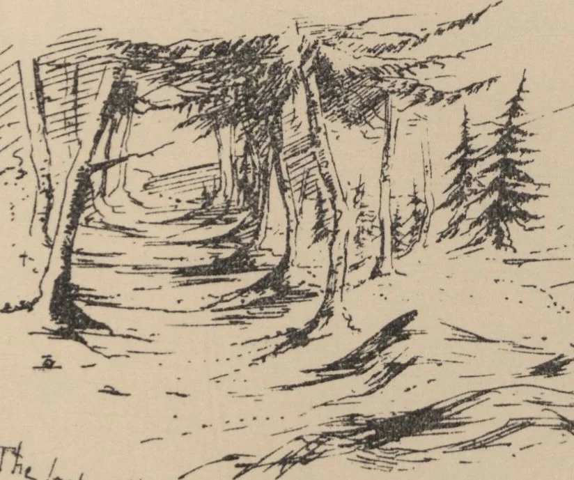 An illustration from How we spent the summer, or, A "Voyage en zigzag" in Switzerland and Tyrol with some members of the Alpine Club : from the sketch book of one of the party [i.e. Elizabeth Tuckett], 1864, leaf 78