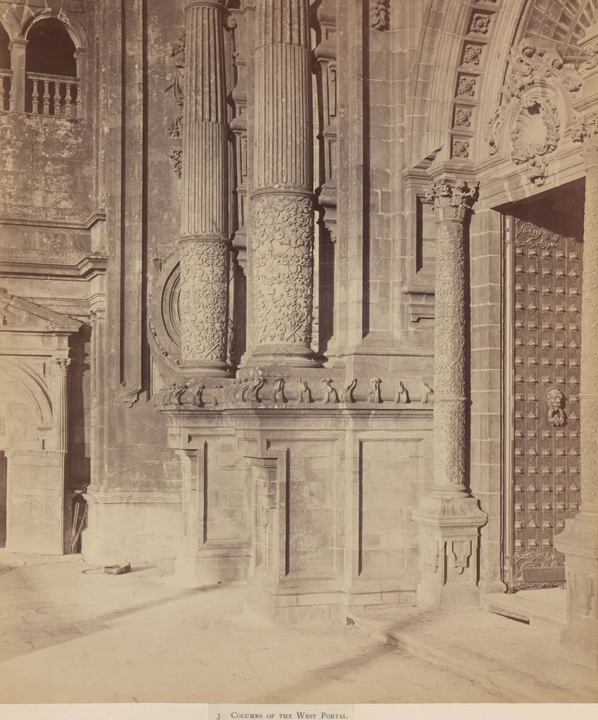 An illustration from The Cathedral of Santiago de Compostella in Spain, showing especially the sculpture of the Pórtico de la Gloria by Mestre Mateo / a series of twenty photographs recently taken by Thurston Thompson, 1868, leaf 14