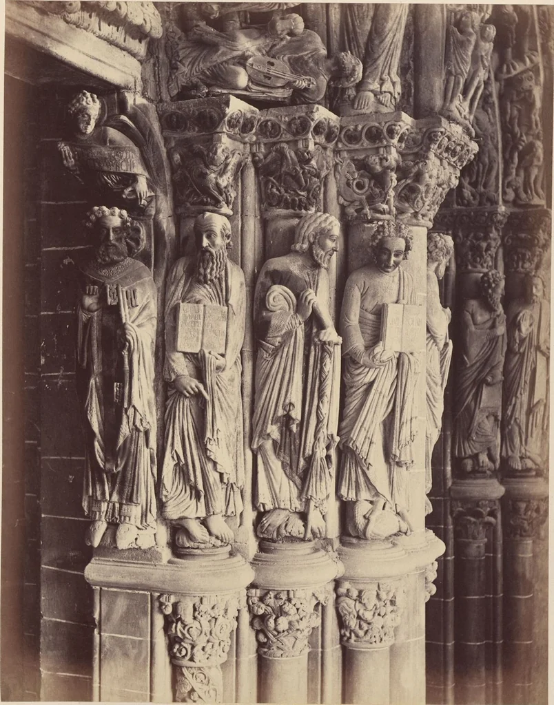 An illustration from The Cathedral of Santiago de Compostella in Spain, showing especially the sculpture of the Pórtico de la Gloria by Mestre Mateo / a series of twenty photographs recently taken by Thurston Thompson, 1868, leaf 20