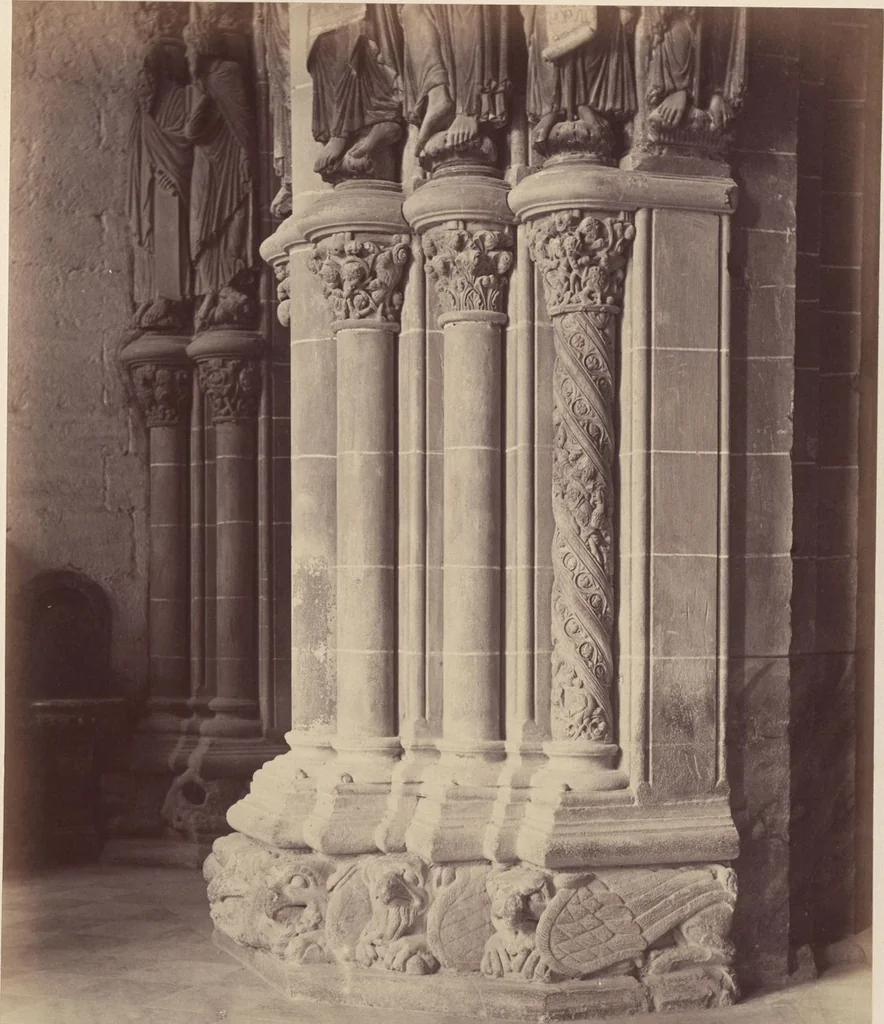 An illustration from The Cathedral of Santiago de Compostella in Spain, showing especially the sculpture of the Pórtico de la Gloria by Mestre Mateo / a series of twenty photographs recently taken by Thurston Thompson, 1868, leaf 22