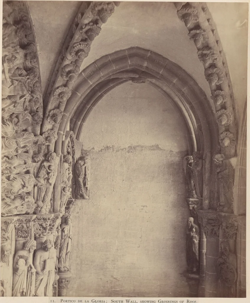 An illustration from The Cathedral of Santiago de Compostella in Spain, showing especially the sculpture of the Pórtico de la Gloria by Mestre Mateo / a series of twenty photographs recently taken by Thurston Thompson, 1868, leaf 30