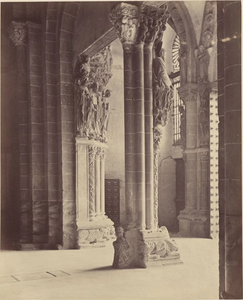 An illustration from The Cathedral of Santiago de Compostella in Spain, showing especially the sculpture of the Pórtico de la Gloria by Mestre Mateo / a series of twenty photographs recently taken by Thurston Thompson, 1868, leaf 38
