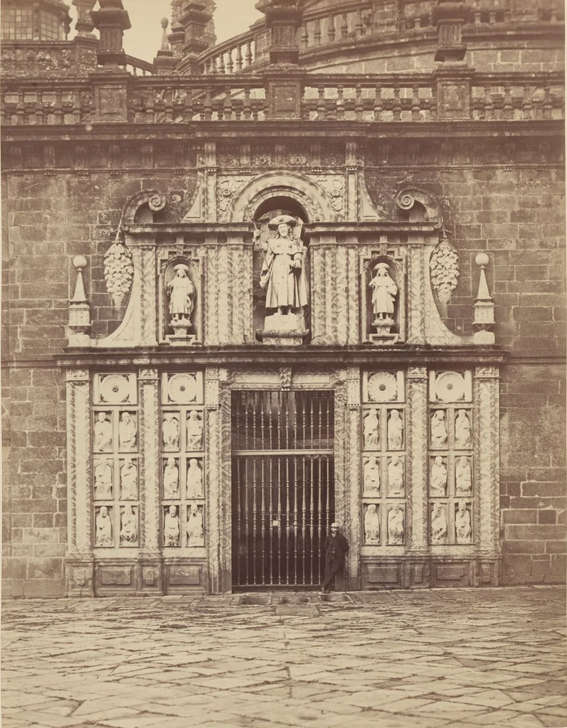 An illustration from The Cathedral of Santiago de Compostella in Spain, showing especially the sculpture of the Pórtico de la Gloria by Mestre Mateo / a series of twenty photographs recently taken by Thurston Thompson, 1868, leaf 46