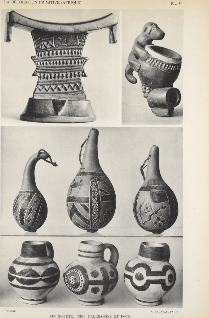 An illustration from La decoration primitive : Afrique : quarante-deux planches accompagnées d'une préface et d'une table descriptive / P.-C. Lepage, 1922, leaf 22