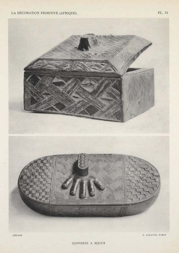 An illustration from La decoration primitive : Afrique : quarante-deux planches accompagnées d'une préface et d'une table descriptive / P.-C. Lepage, 1922, leaf 34