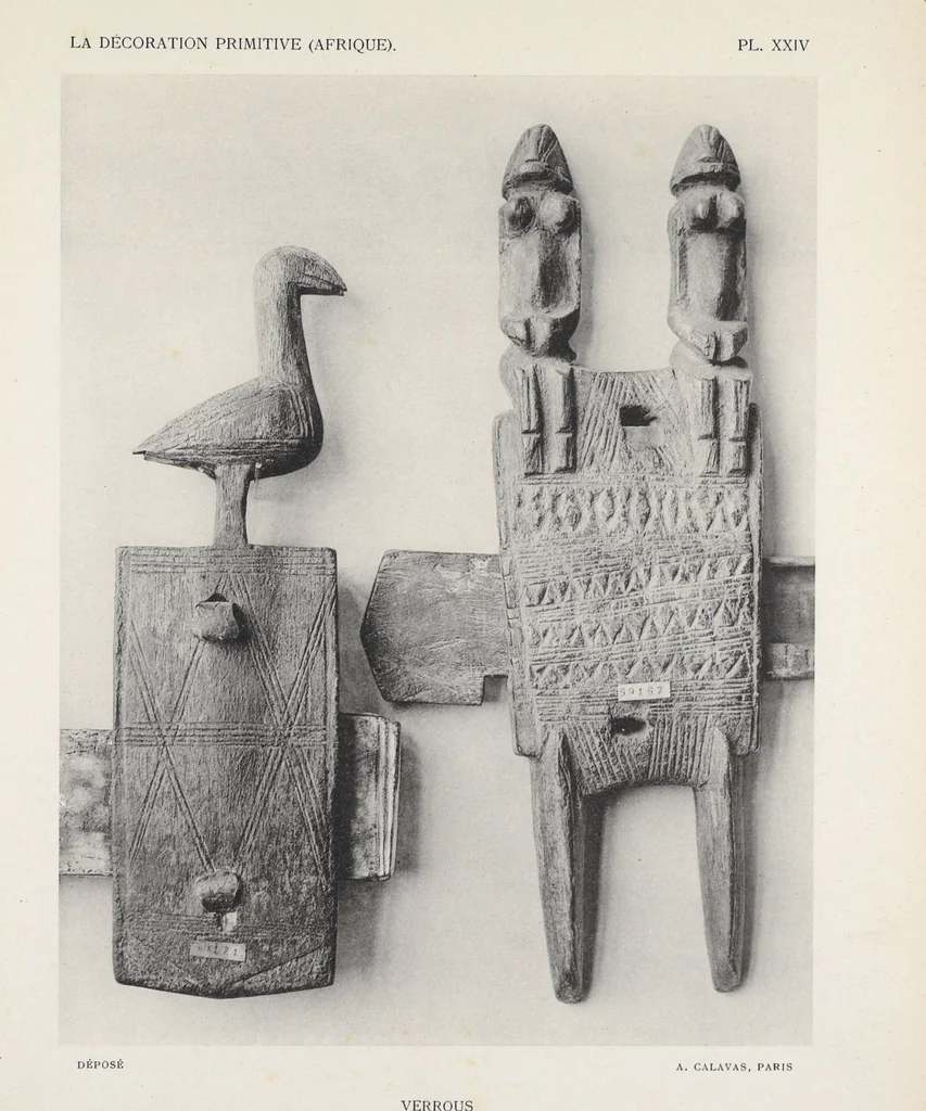 An illustration from La decoration primitive : Afrique : quarante-deux planches accompagnées d'une préface et d'une table descriptive / P.-C. Lepage, 1922, leaf 60