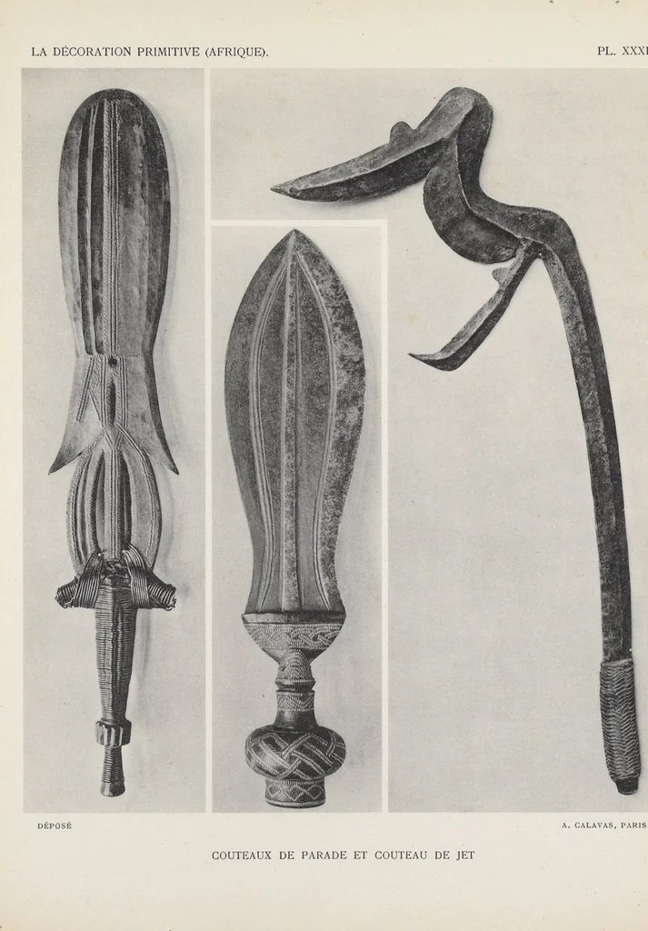 An illustration from La decoration primitive : Afrique : quarante-deux planches accompagnées d'une préface et d'une table descriptive / P.-C. Lepage, 1922, leaf 74