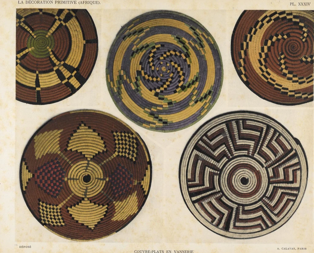 An illustration from La decoration primitive : Afrique : quarante-deux planches accompagnées d'une préface et d'une table descriptive / P.-C. Lepage, 1922, leaf 80