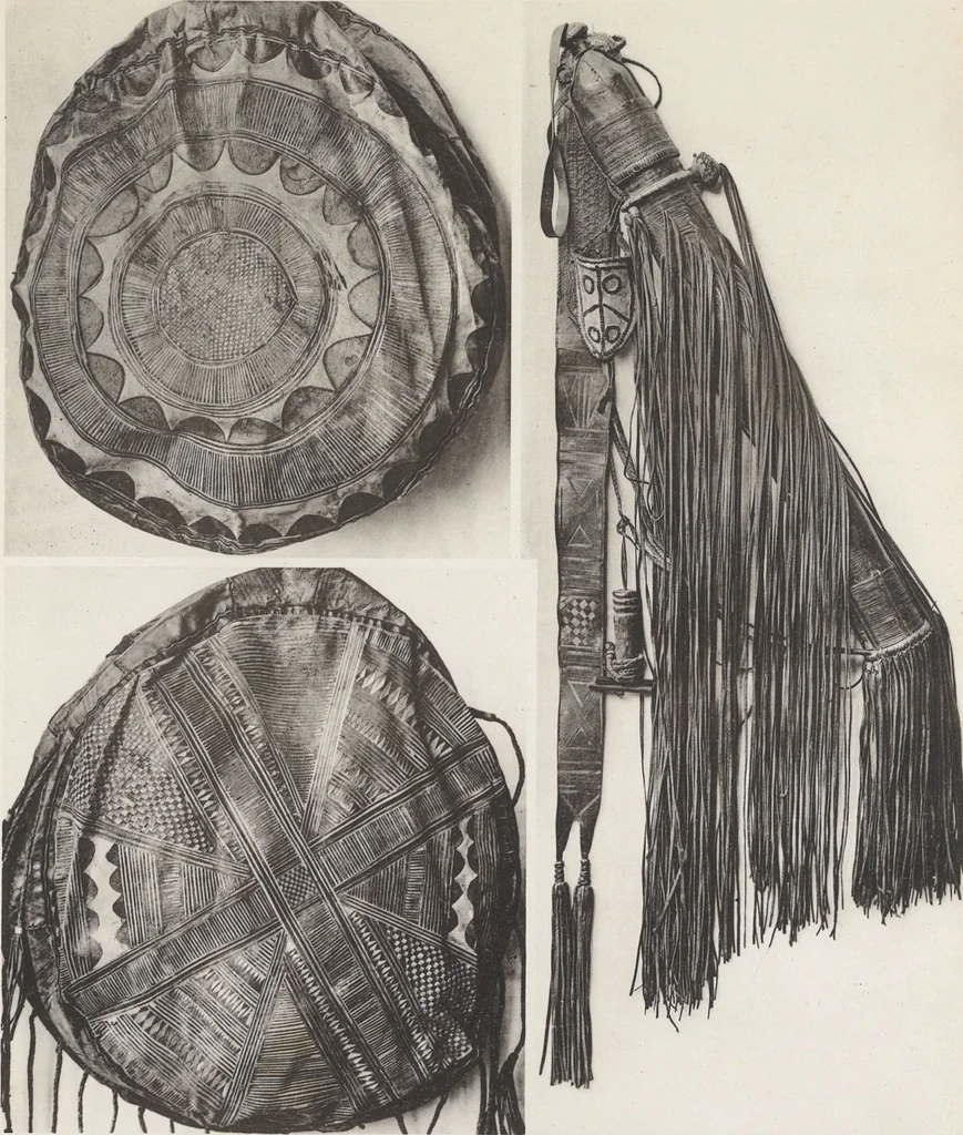 An illustration from La decoration primitive : Afrique : quarante-deux planches accompagnées d'une préface et d'une table descriptive / P.-C. Lepage, 1922, leaf 84