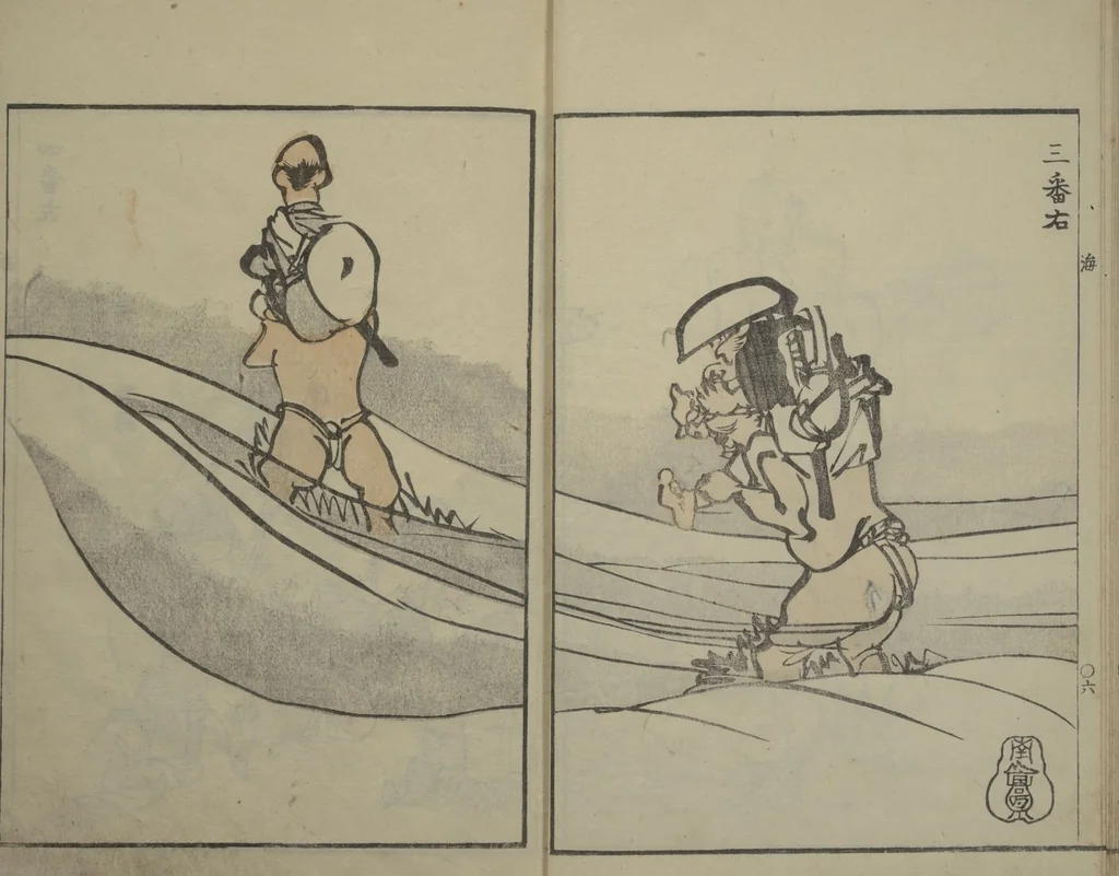An illustration from Nangaku-Bunpō Highway Pictures (Nangaku Bunpō kaidō sōga 南岳文鳳街道雙畫), 1811, leaf 10