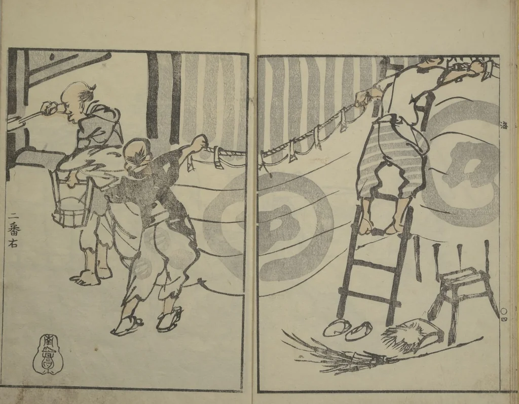 An illustration from Nangaku-Bunpō Highway Pictures (Nangaku Bunpō kaidō sōga 南岳文鳳街道雙畫), 1811, leaf 8