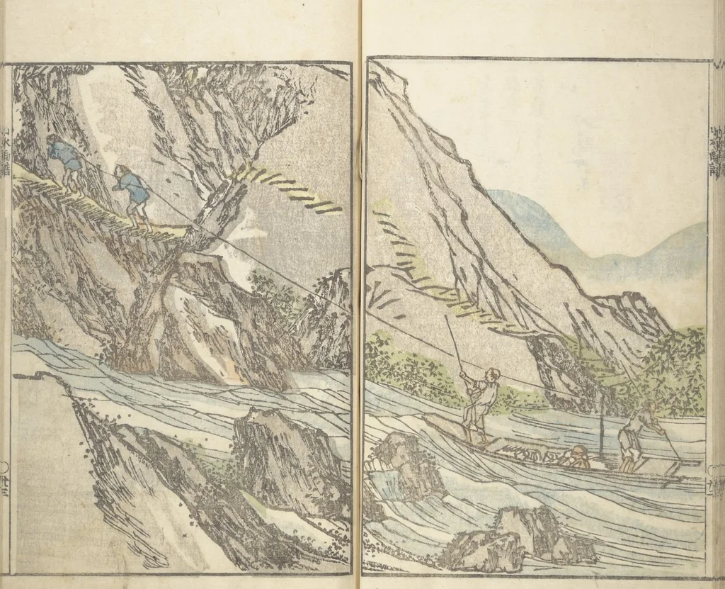 An illustration from Bunpō Landscape Picture Album (Bunpō sansui gafu 文鳳山水画譜), 1824, leaf 26