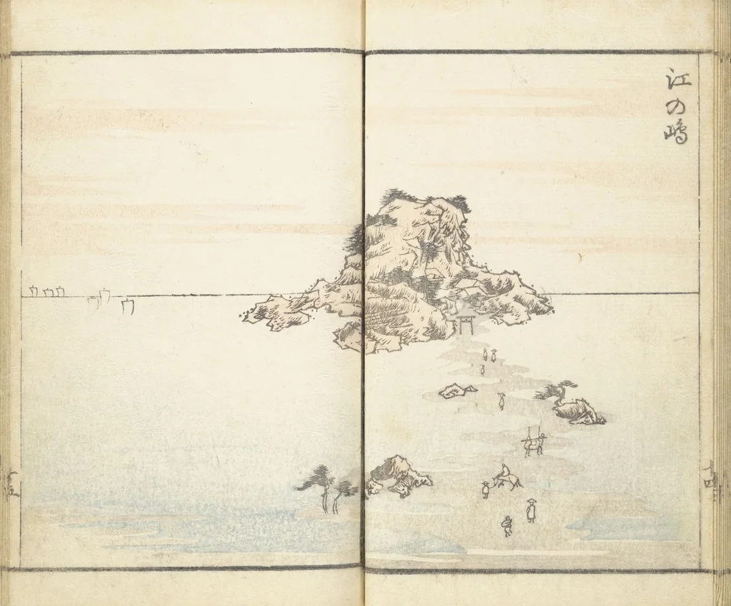 An illustration from Prospects and Views, Picture Album of Landscapes (Shōkei chōbō, Sansui gafu 勝景眺望山水画譜), 1826, leaf 17