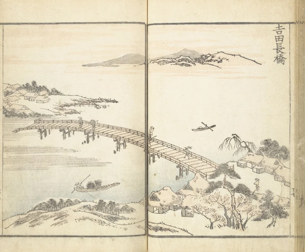 An illustration from Prospects and Views, Picture Album of Landscapes (Shōkei chōbō, Sansui gafu 勝景眺望山水画譜), 1826, leaf 30