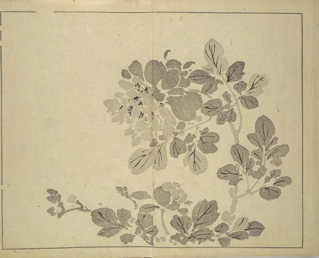 An illustration from The Four Worthies (Plum, Bamboo, Orchid, Chrysanthemum) (Shikunshi 竹洞四君子), 1850, leaf 36