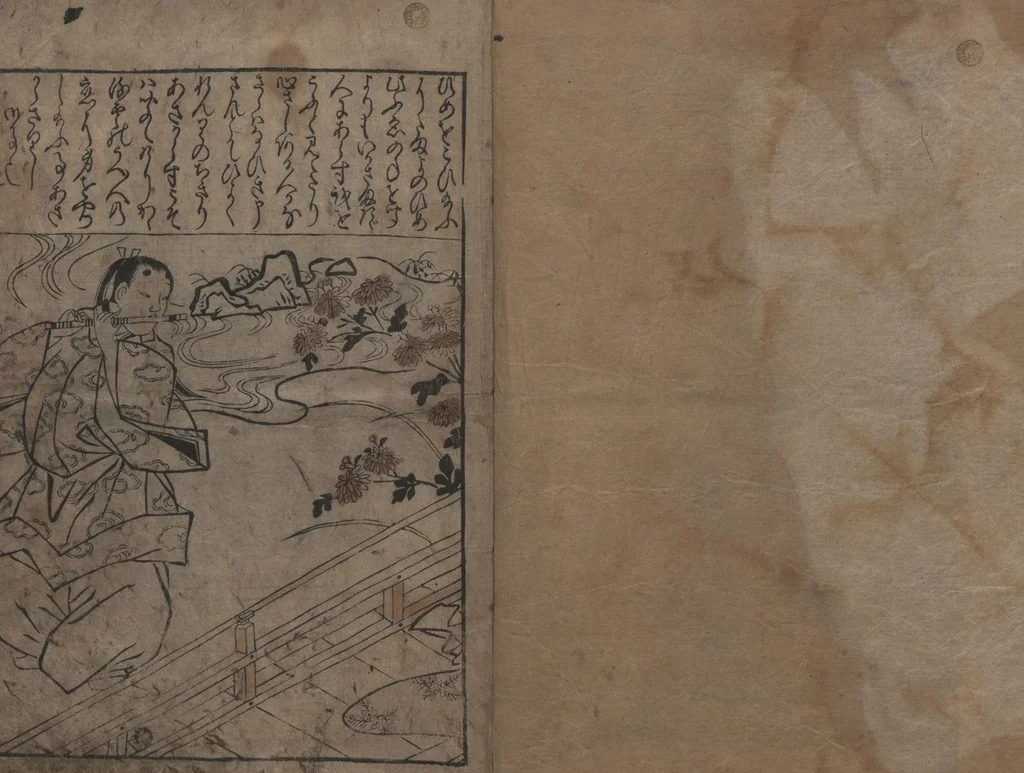 An illustration from Illustrations of Beautiful Women (Bijin e-zukushi 美人絵づくし) : [volume 3], 1683, leaf 2