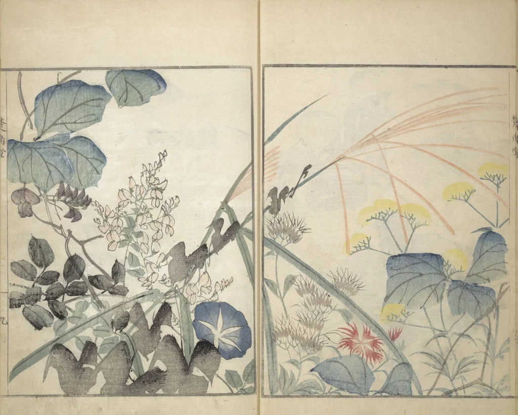 An illustration from Sōnan (Chinnen) Picture Album (Sōnan gafu 楚南画譜), 1834, leaf 14