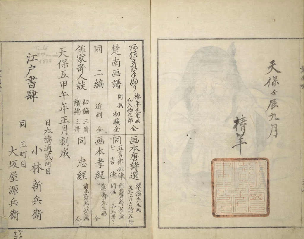 An illustration from Sōnan (Chinnen) Picture Album (Sōnan gafu 楚南画譜), 1834, leaf 32