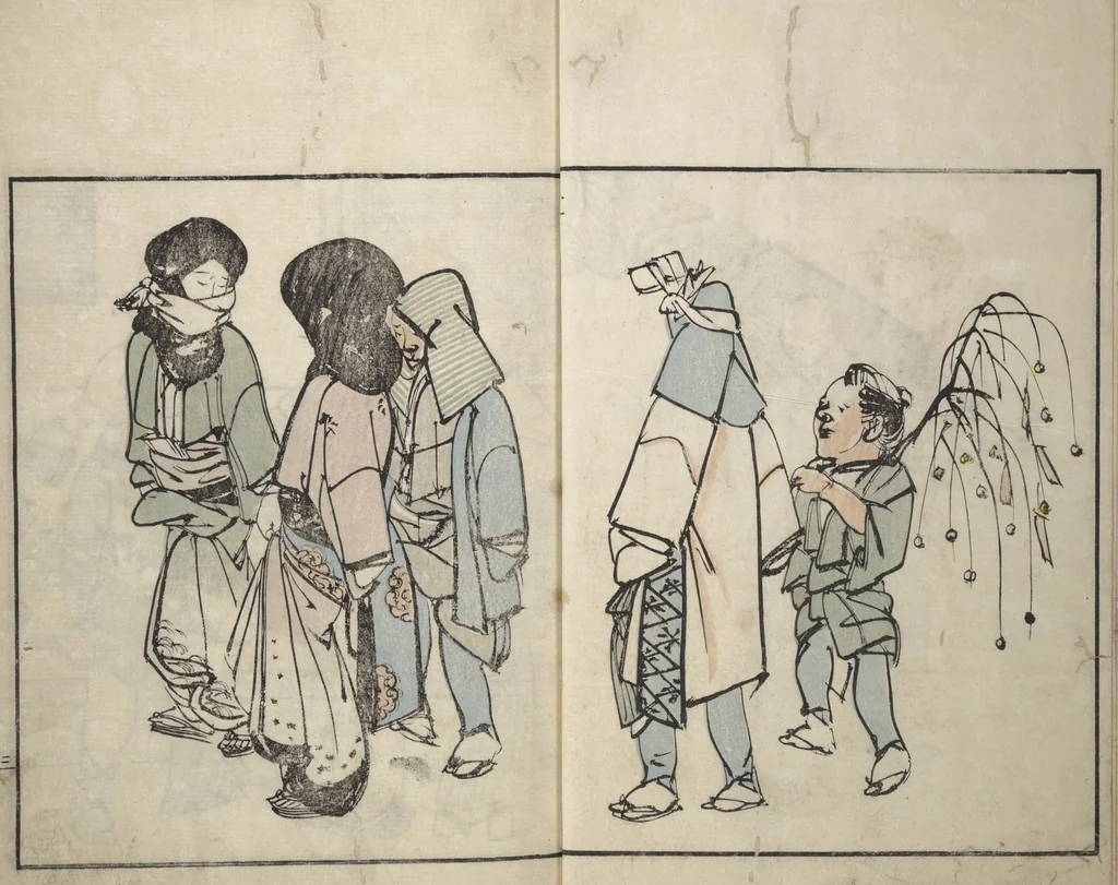 An illustration from Customs of the Eastern Capital (Edo) (Azuma no teburi あづまの手ぶり), 1829, leaf 7