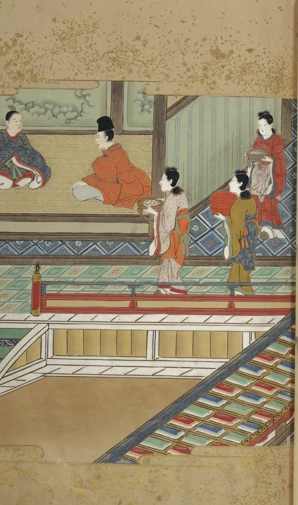 An illustration from The Fujiwara Chapter (Fujiwara no maki 藤原の巻), 1661, leaf 22