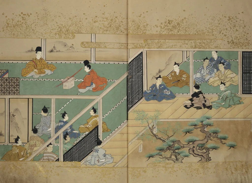 An illustration from The Fujiwara Chapter (Fujiwara no maki 藤原の巻), 1661, leaf 5