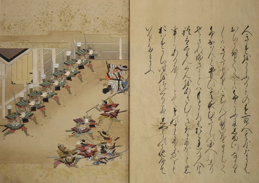 An illustration from The Fujiwara Chapter (Fujiwara no maki 藤原の巻), 1661, leaf 57
