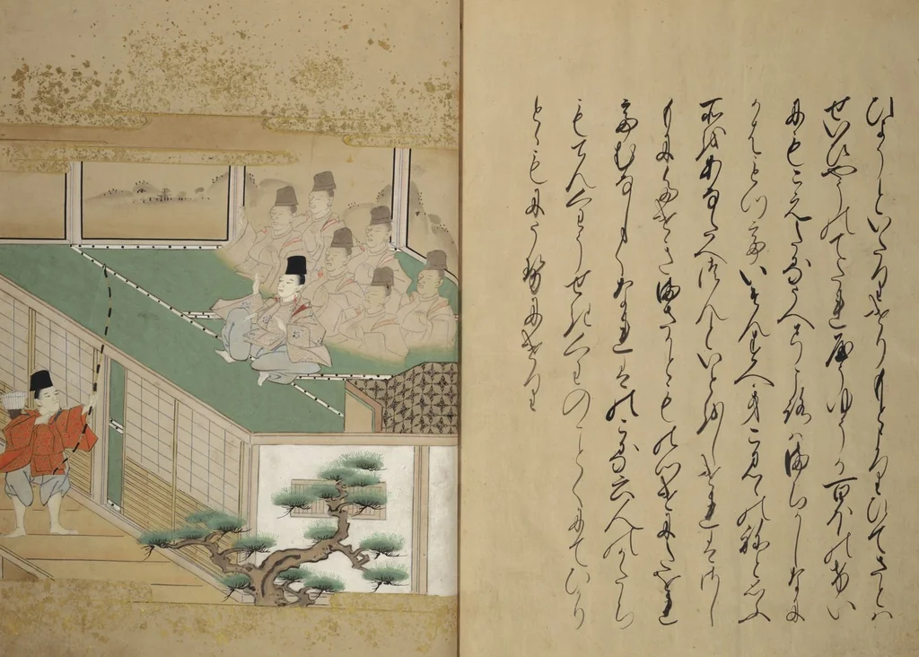 An illustration from The Fujiwara Chapter (Fujiwara no maki 藤原の巻), 1661, leaf 68