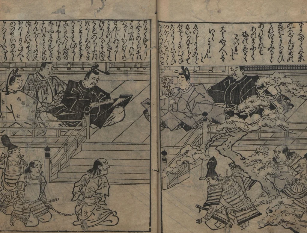 An illustration from Illustrations of Japanese Painting Themes (Yamato-e zukushi 大和絵づくし), 1686, leaf 21