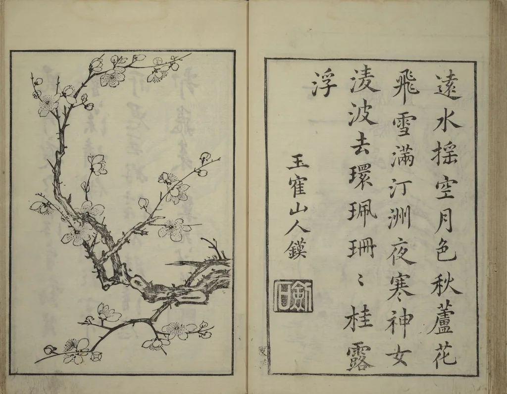 An illustration from Primer on Eight Varieties of Painting (Hasshu gafu 八集画譜), 1672, leaf 34