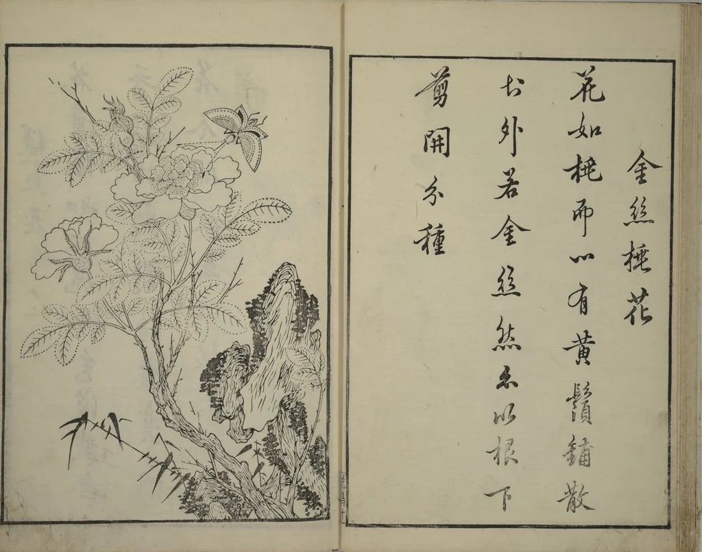 An illustration from Primer on Eight Varieties of Painting (Hasshu gafu 八集画譜), 1672, leaf 15