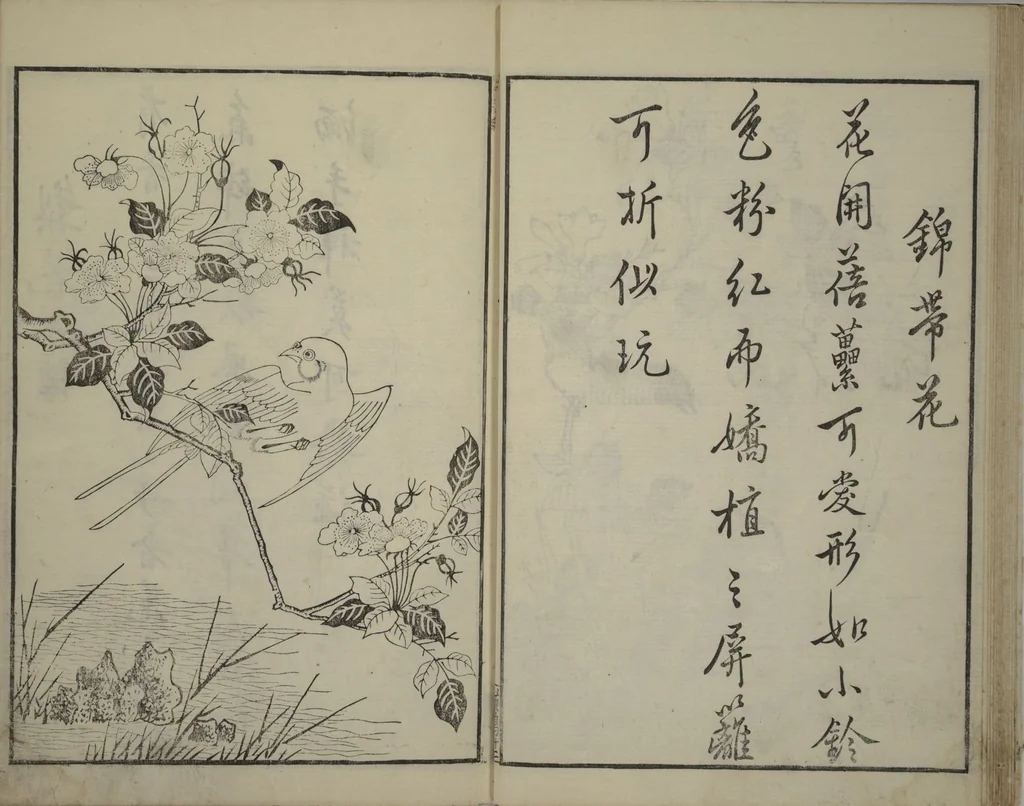 An illustration from Primer on Eight Varieties of Painting (Hasshu gafu 八集画譜), 1672, leaf 17