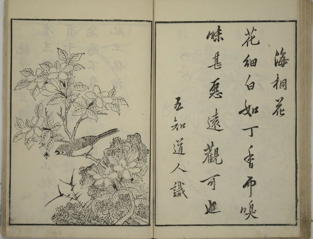 An illustration from Primer on Eight Varieties of Painting (Hasshu gafu 八集画譜), 1672, leaf 32
