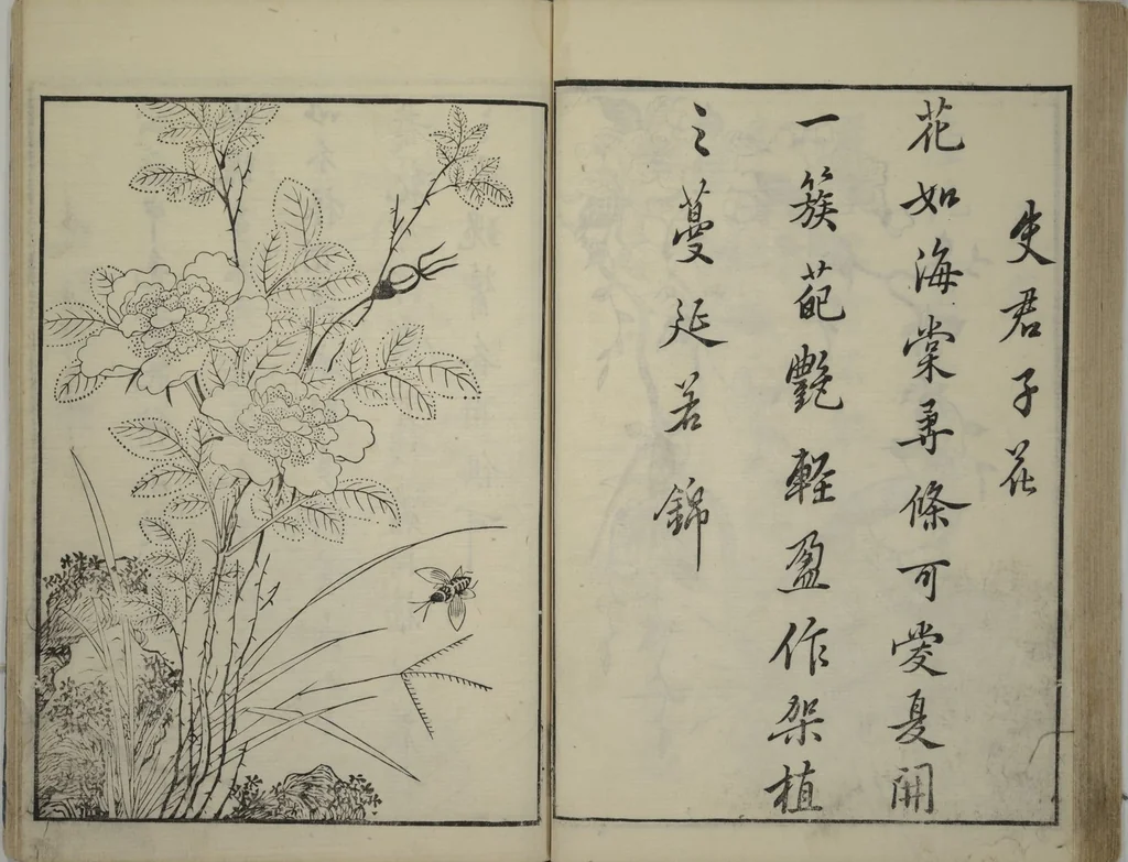 An illustration from Primer on Eight Varieties of Painting (Hasshu gafu 八集画譜), 1672, leaf 41