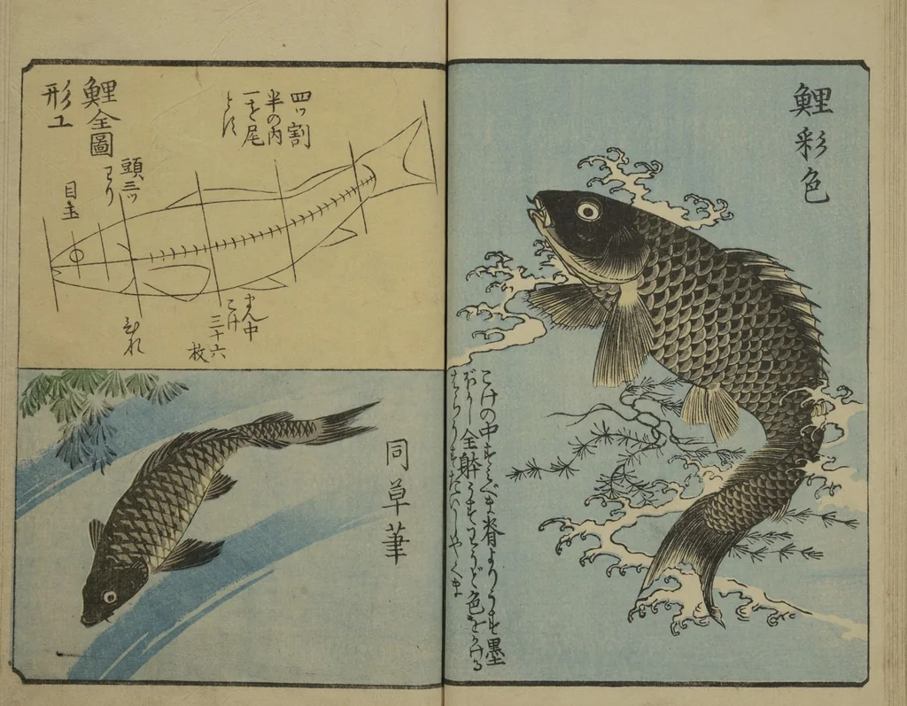 An illustration from Picture Book for the Practice of Drawing (Ehon tebikigusa 絵本手引草), 1849, leaf 15