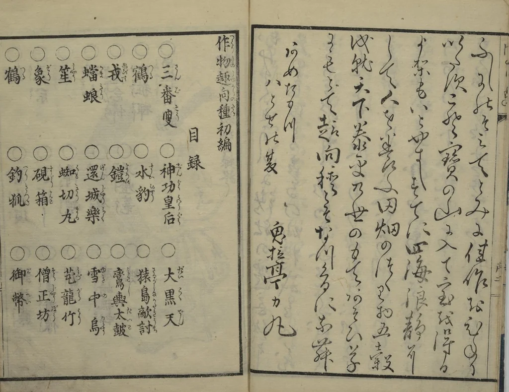 An illustration from Ideas for Various Things of the Seasons (Shiki Tsukurimono shukō no tane 四季造物趣向種) : [volume 1], 1837, leaf 4