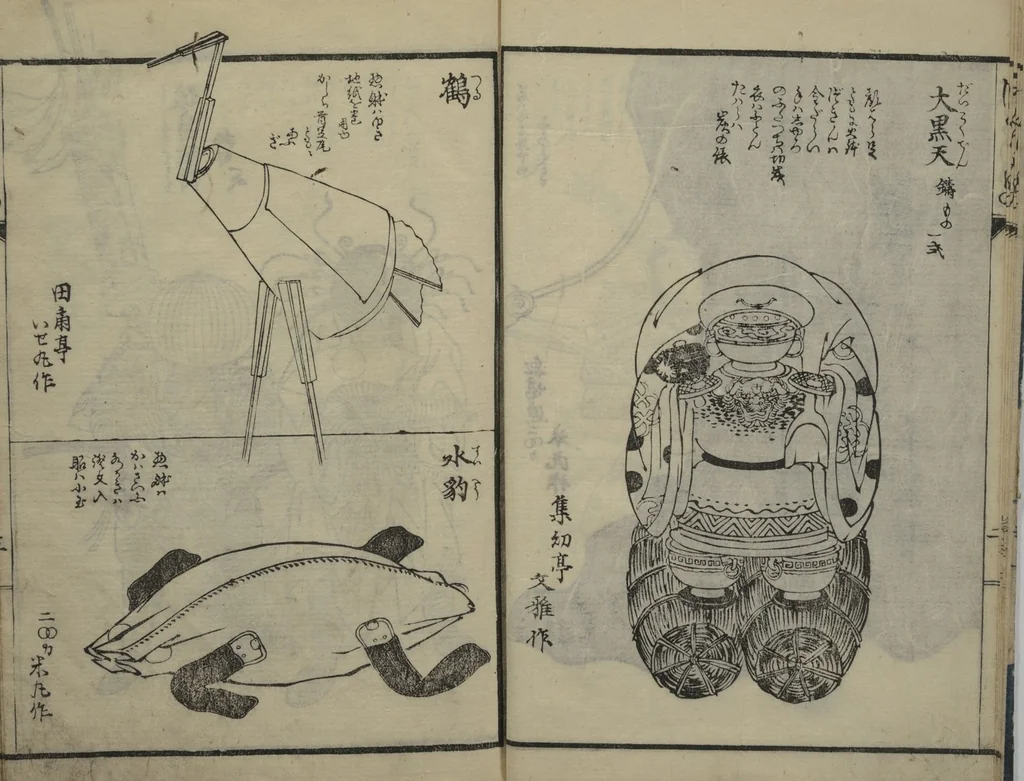 An illustration from Ideas for Various Things of the Seasons (Shiki Tsukurimono shukō no tane 四季造物趣向種) : [volume 1], 1837, leaf 7