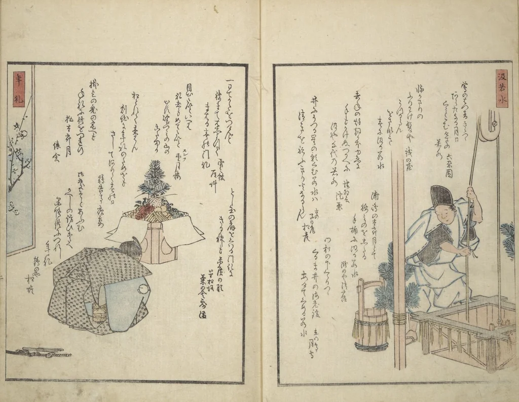 An illustration from Picture Album of People with Kyōka (Light Verse) (Kyōka shiki jinbutsu 狂歌四季人物), 1855, leaf 4