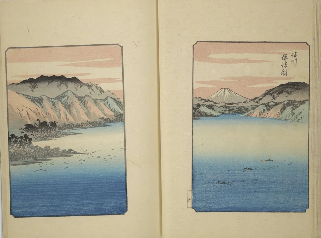 An illustration from One Hundred Views of Mount Fuji (Fujimi hyakuzu 富士見百図), 1859, leaf 13