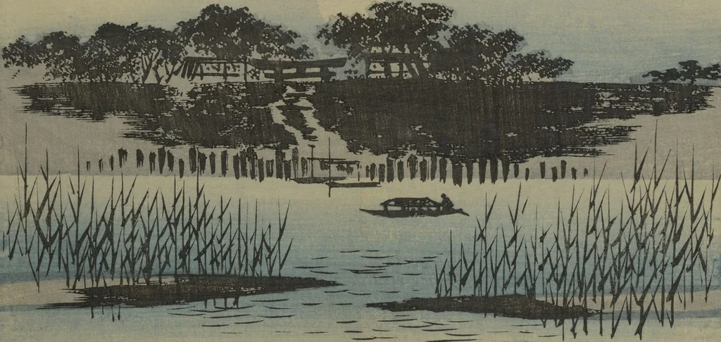 An illustration from Hiroshige Picture Album (Hiroshige gafu 広重画譜), 1862, leaf 14