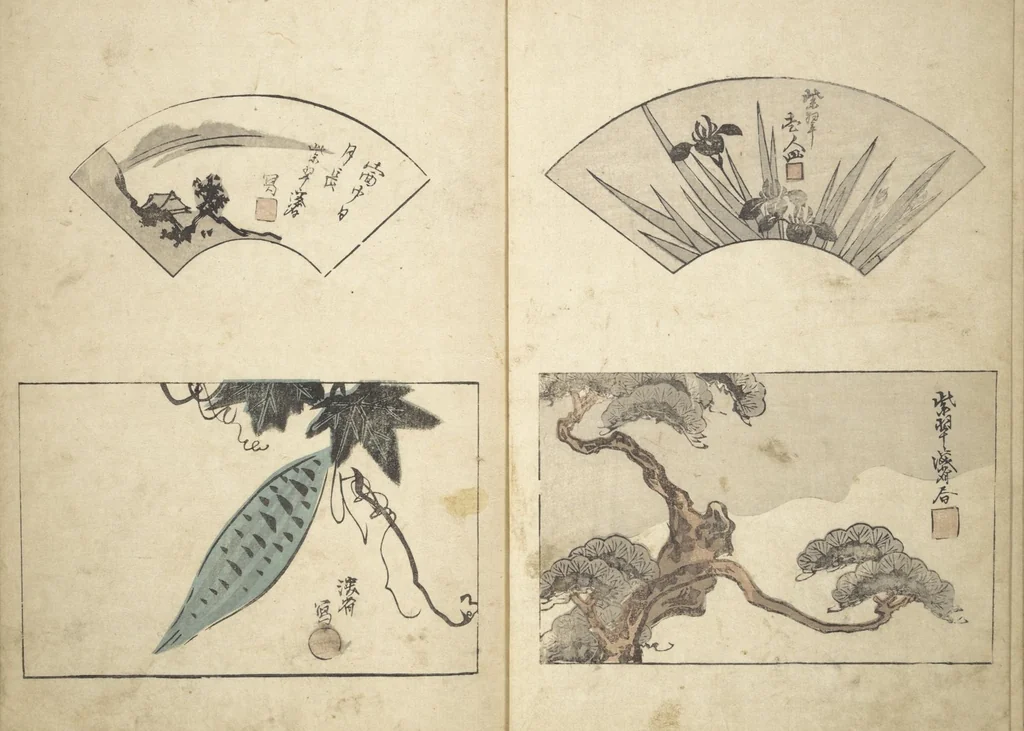 An illustration from Traces of Kenzan's Brush (Kenzan iboku 乾山遺墨), 1823, leaf 8