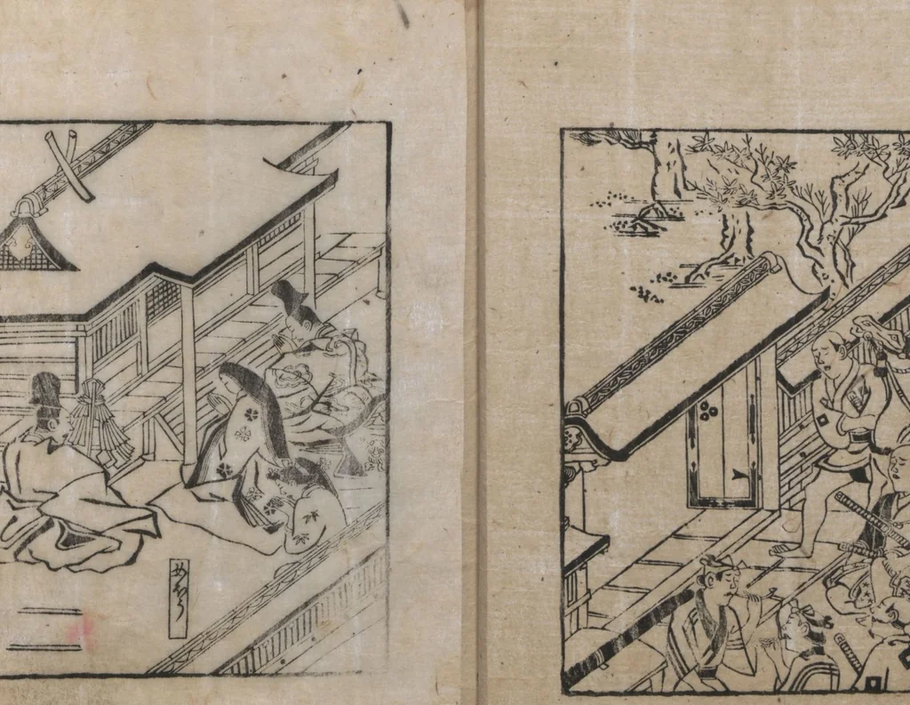 An illustration from The Tale of Bunshō (Bunshō monogatari ぶん志やう物語) : [volume 1], 1685, leaf 10