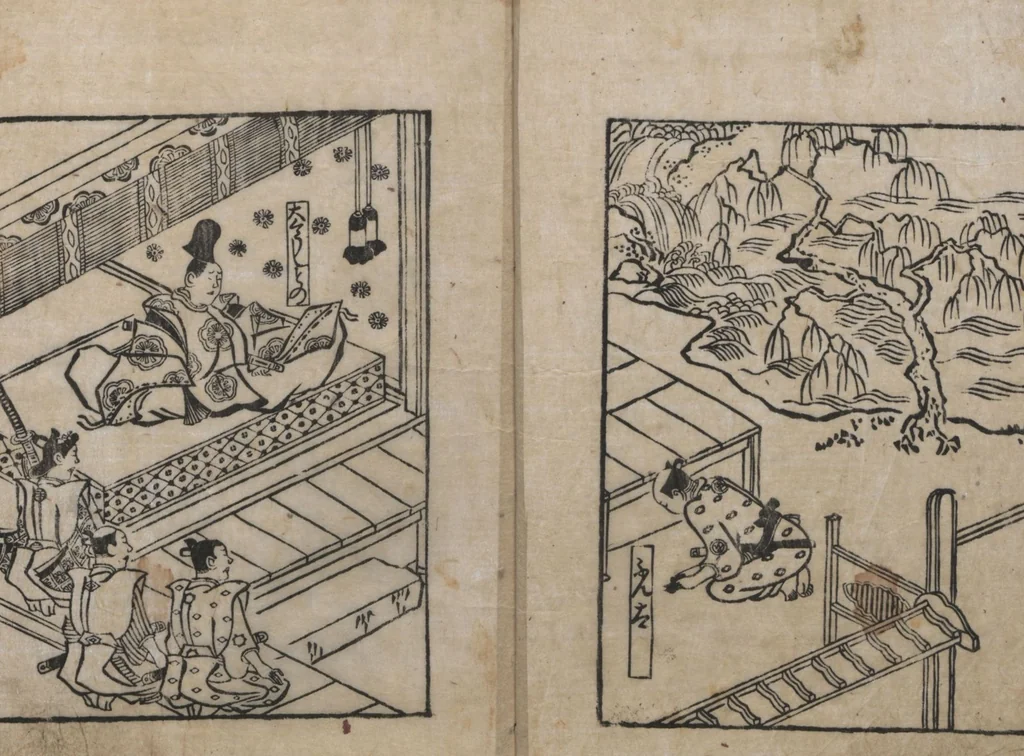 An illustration from The Tale of Bunshō (Bunshō monogatari ぶん志やう物語) : [volume 1], 1685, leaf 3