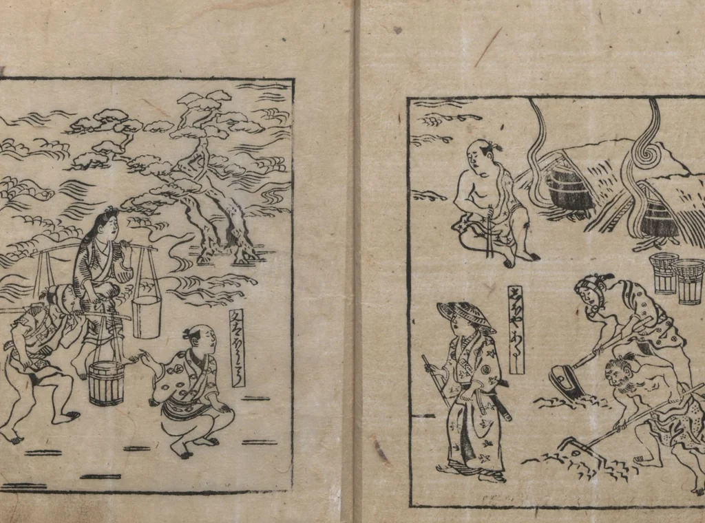 An illustration from The Tale of Bunshō (Bunshō monogatari ぶん志やう物語) : [volume 1], 1685, leaf 7