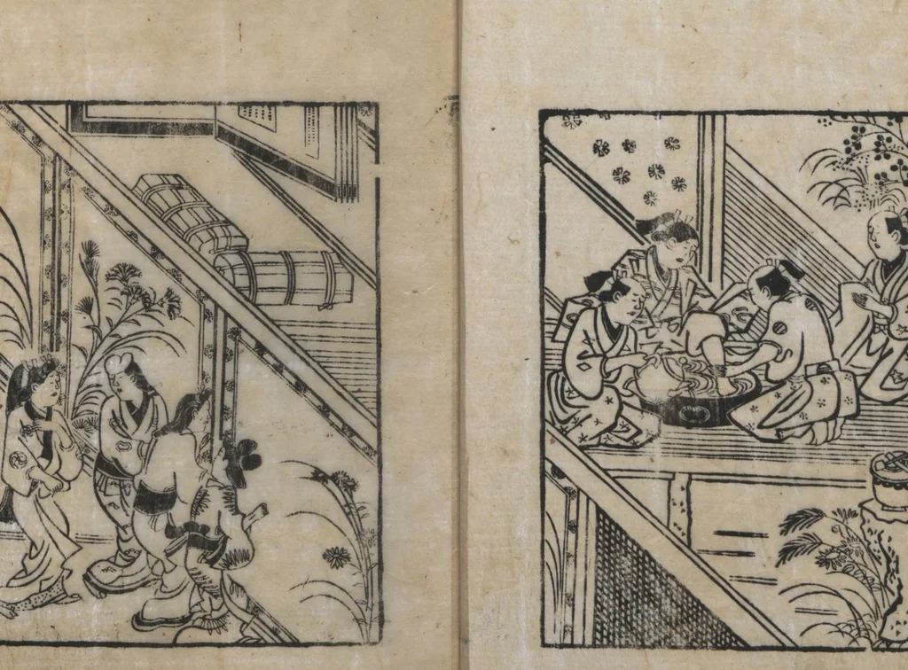 An illustration from The Tale of Bunshō (Bunshō monogatari ぶん志やう物語) : [volume 2], 1685, leaf 9
