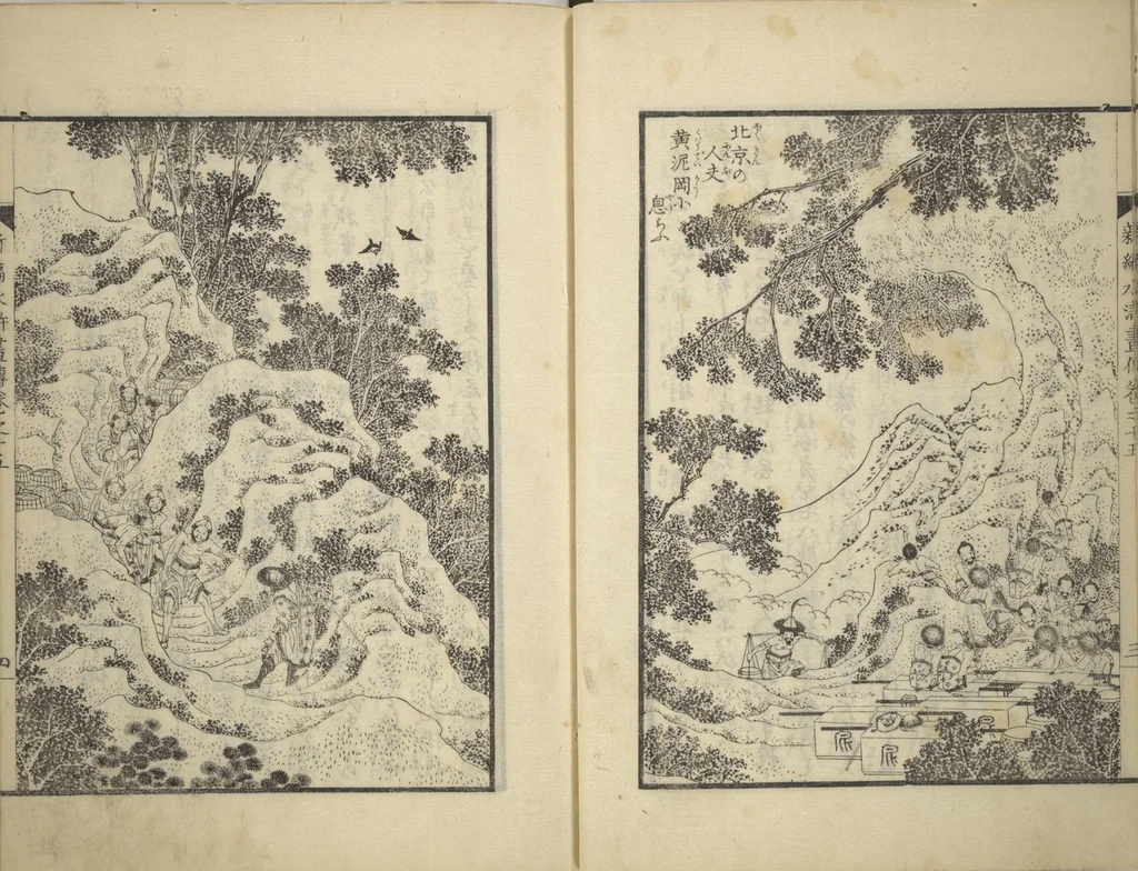 An illustration from An Illustrated New Edition of Suikoden (The Water Margin) (Shinpen suiko gaden 新編水滸画伝), 1805, leaf 27