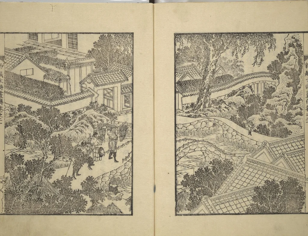 An illustration from An Illustrated New Edition of Suikoden (The Water Margin) (Shinpen suiko gaden 新編水滸画伝), 1805, leaf 59